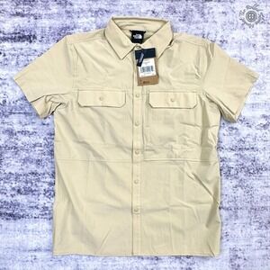 NWT The North Face Men's Sniktau SS Sun Shirt Gravel Small UPF 40+ MSRP $79